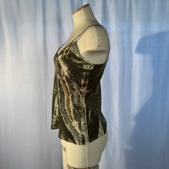 Gold Shimmery Glossy Tank Top - SM - Picture 4 of 5
